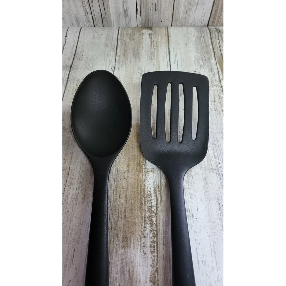 OXO Black Utensil Set Slotted Spatula Serving Spoon Kitchen Gadgets